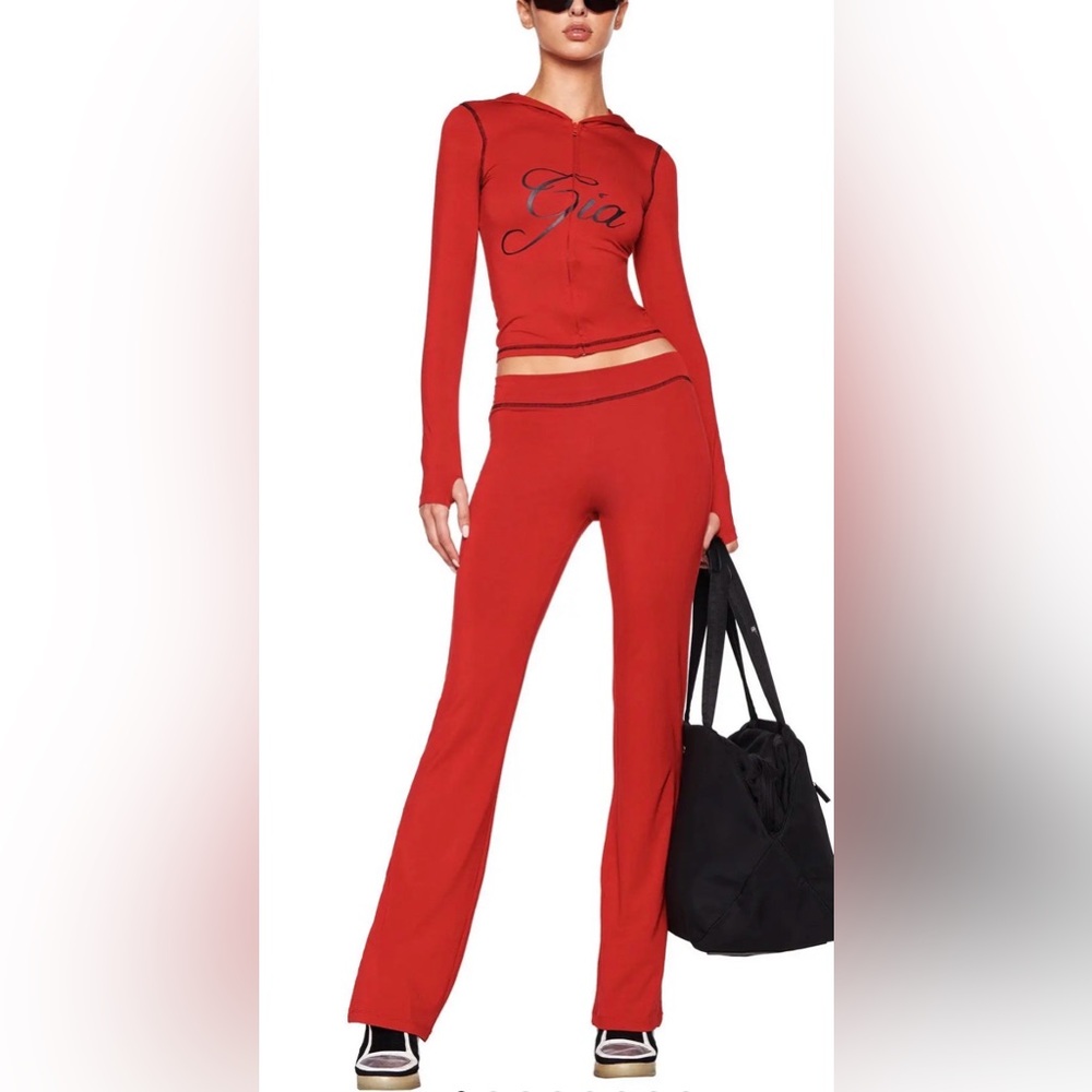 I.AM.GIA Red Boot Cut Flare Pants Set